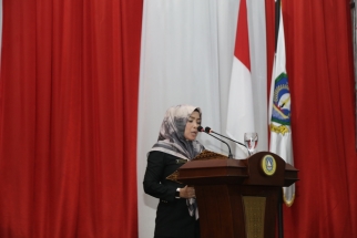 Kabag Risalah dan Persidang DPRD Kepri, Ika Hasillah saat menyampaikan laporan