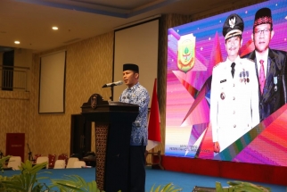 Kepala Bapelitbang Tanjungpinang Suryadi saat sambutan