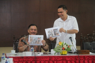 Ketua Komisi III DPRD Kepri, Widiastadi Nugroho bersama Wakilnya, Surya Makmur Nasution