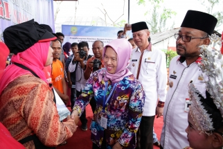 Lis dan Syahrul kompak dalam acara peresmian Kampung KB