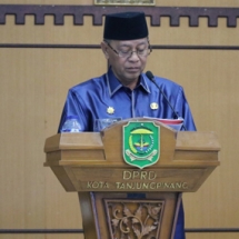 Wakil Wali Kota Tanjungpinang H Syahrul saat membacakan laporan