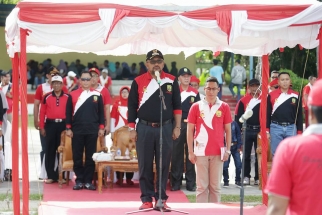 Wali Kota Lis Darmansyah saat membuka Wali Kota Cuo di Lapangan Pamedan