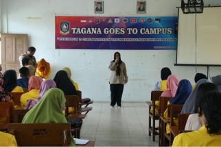 Kabid Linjamsos Hanizar Saat Membuka Kegiatan Tagana Goes To Campus di Stisipol Raja Ali Haji