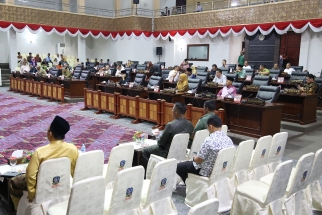 Suasana sidang paripurna pengesahan APBDP 2019